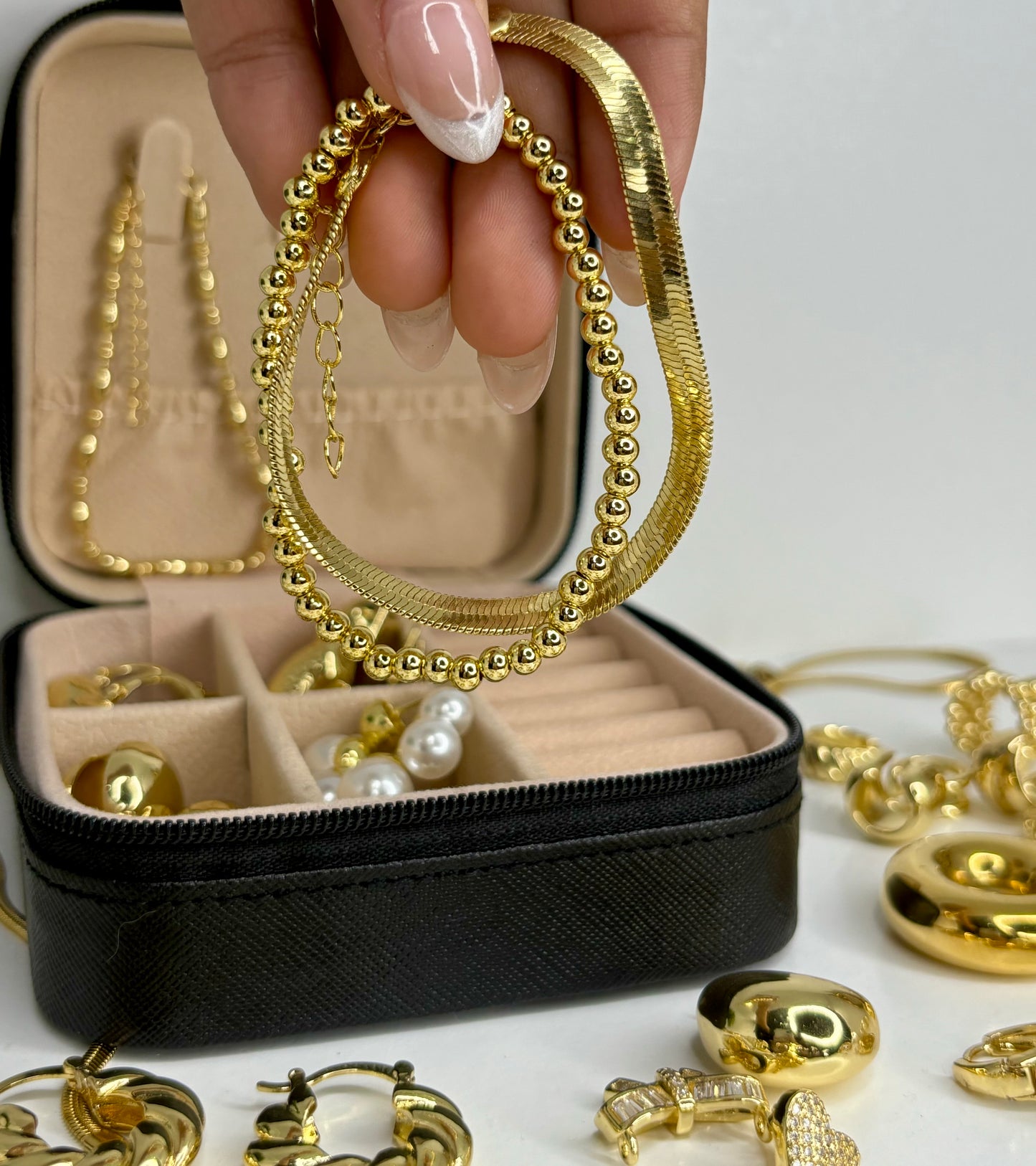Set dos pulseras snake+balines