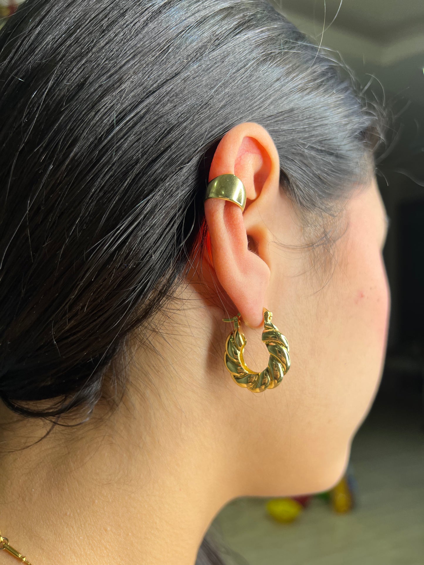 Argollas trenzadas grandes