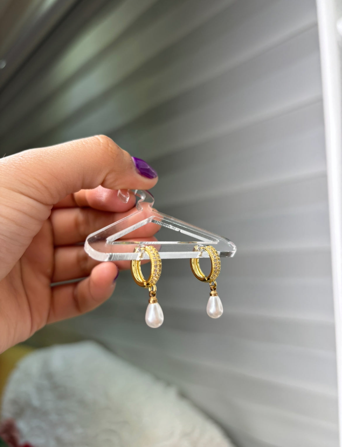 Argollas de perlas ovaladas