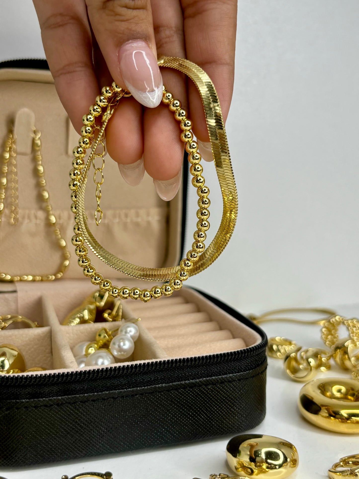 Set dos pulseras snake+balines