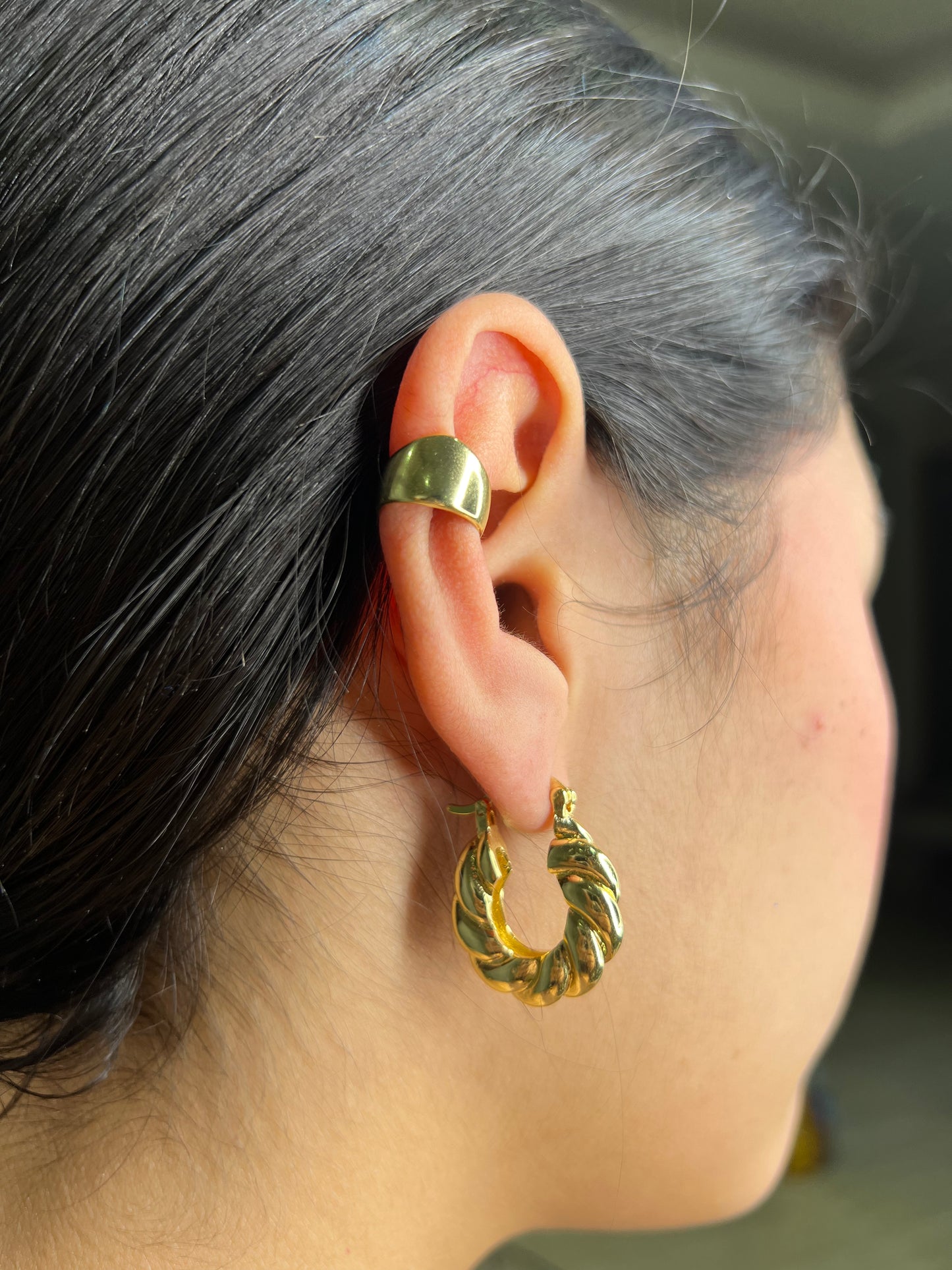 Argollas trenzadas grandes