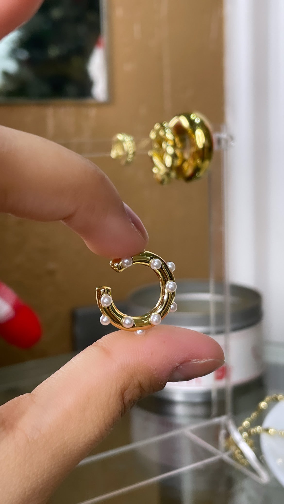 Earcuff de perlas