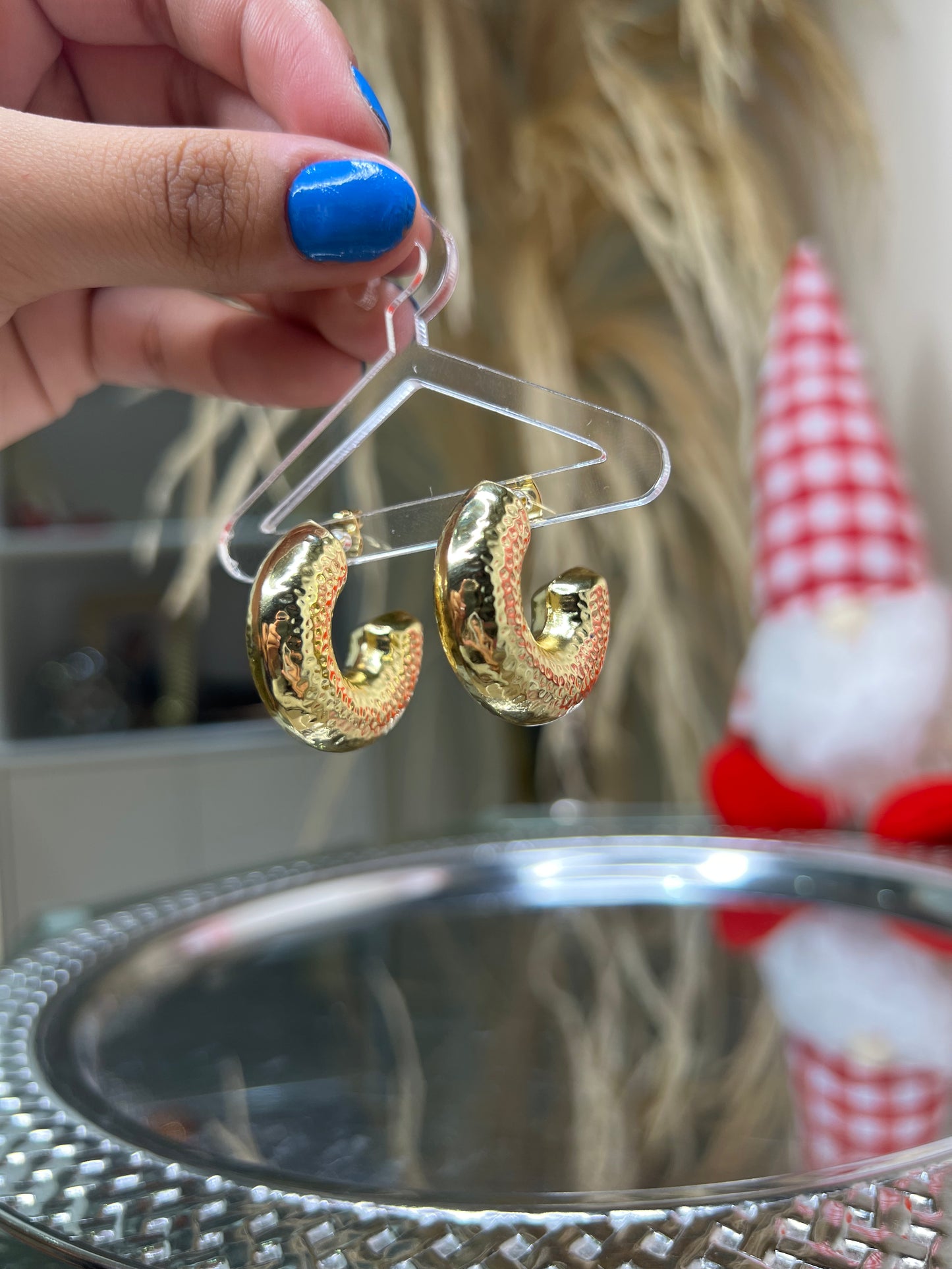 Argollas luna con textura