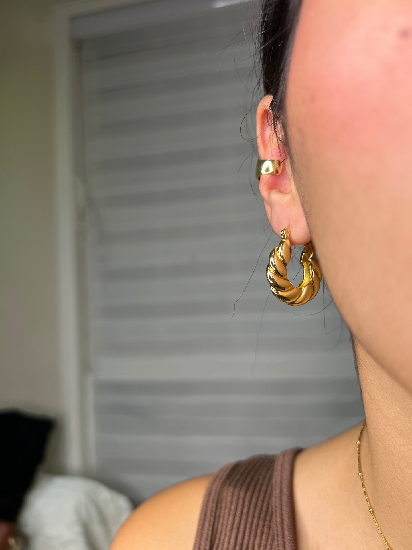 Argollas trenzadas grandes
