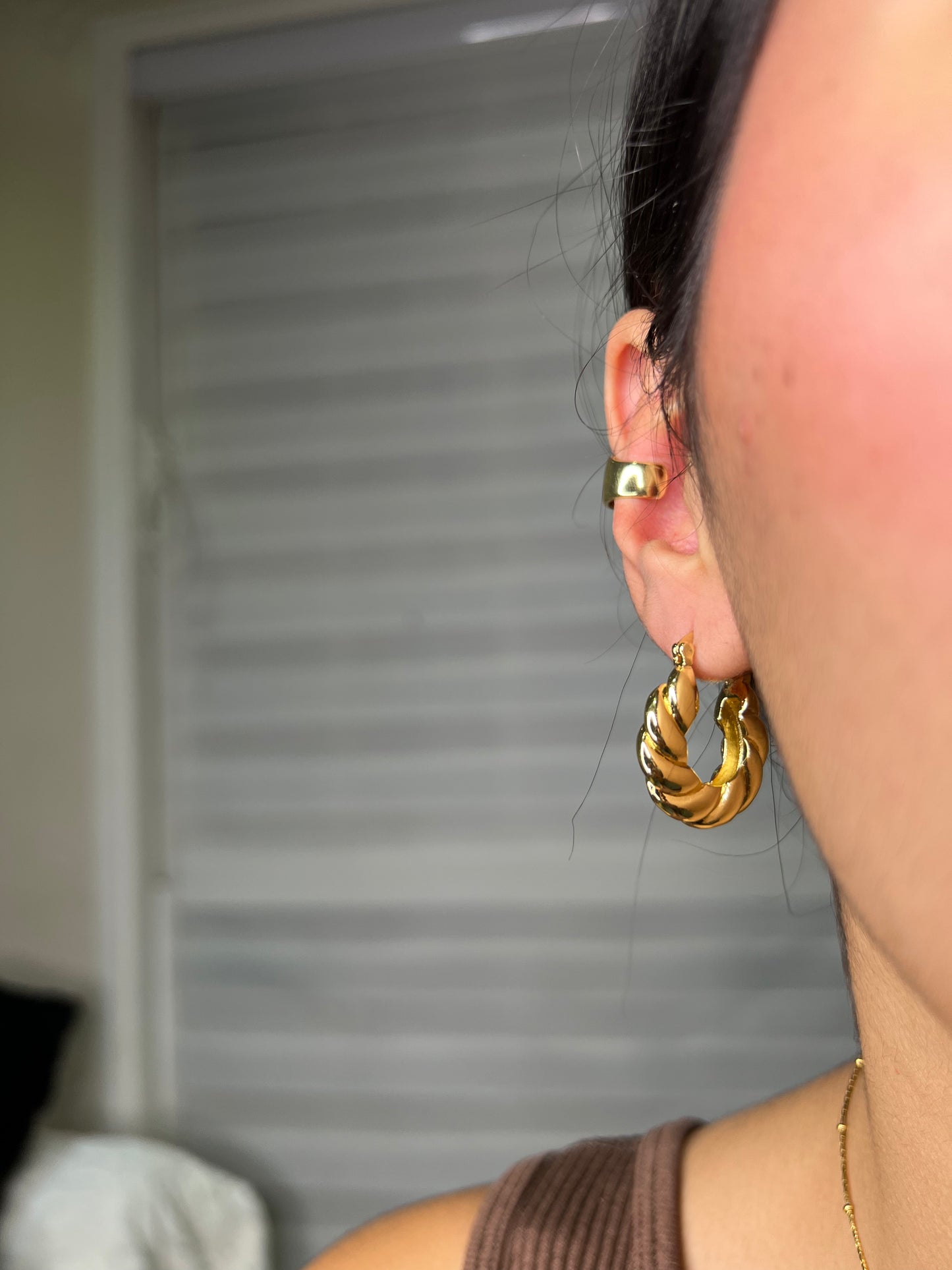 Argollas trenzadas grandes