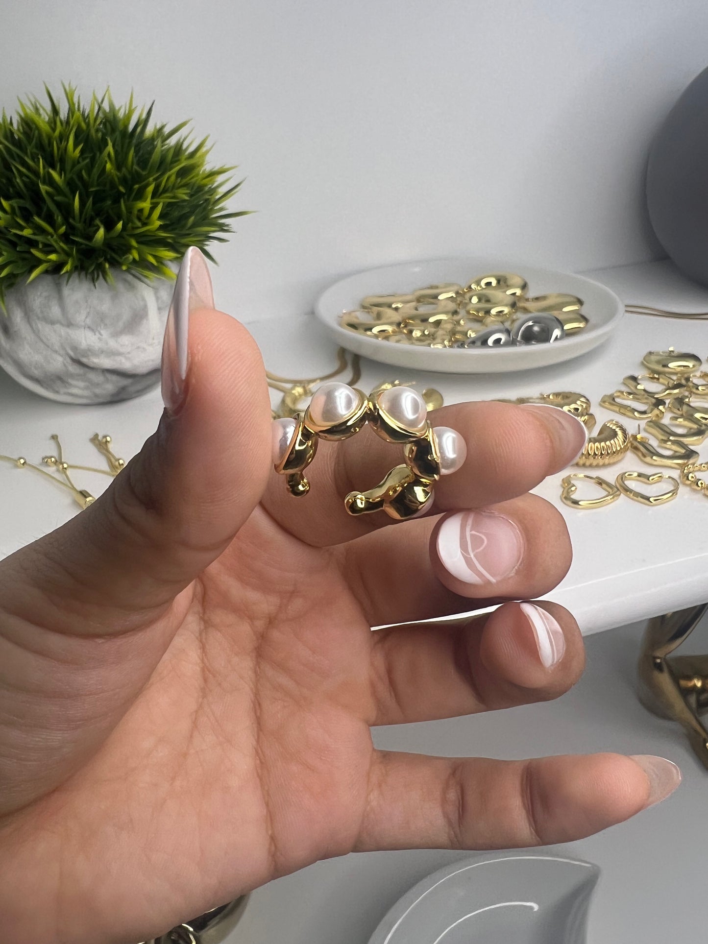 Earcuff perlas